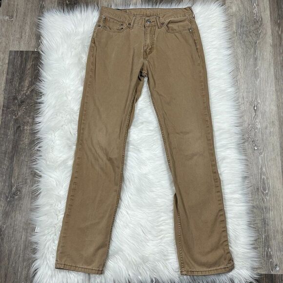 Levi's Mens 514 0531 Khaki Brown Work Straight Fit Denim Jeans Size 33 x 34 - Picture 1 of 13